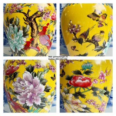 Lộc bình họa tiết Phượng Hoàng - Hoa Mẫu Đơn